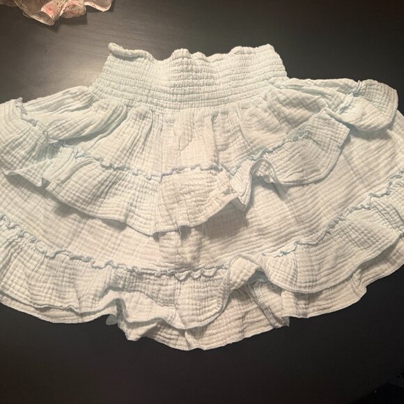 Light Blue Ruffle Top and Skirt Set - Picture 3 of 4